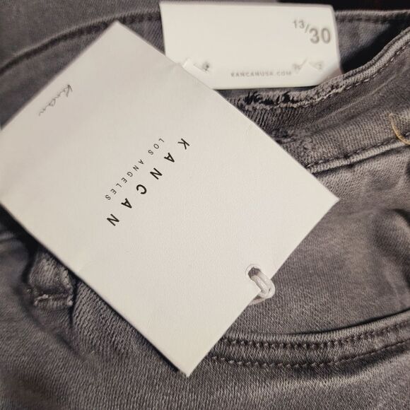 KanCan Heidi Mid Rise Flare Light Gray Released Hem Jeans Size 13/30 - Picture 6 of 6